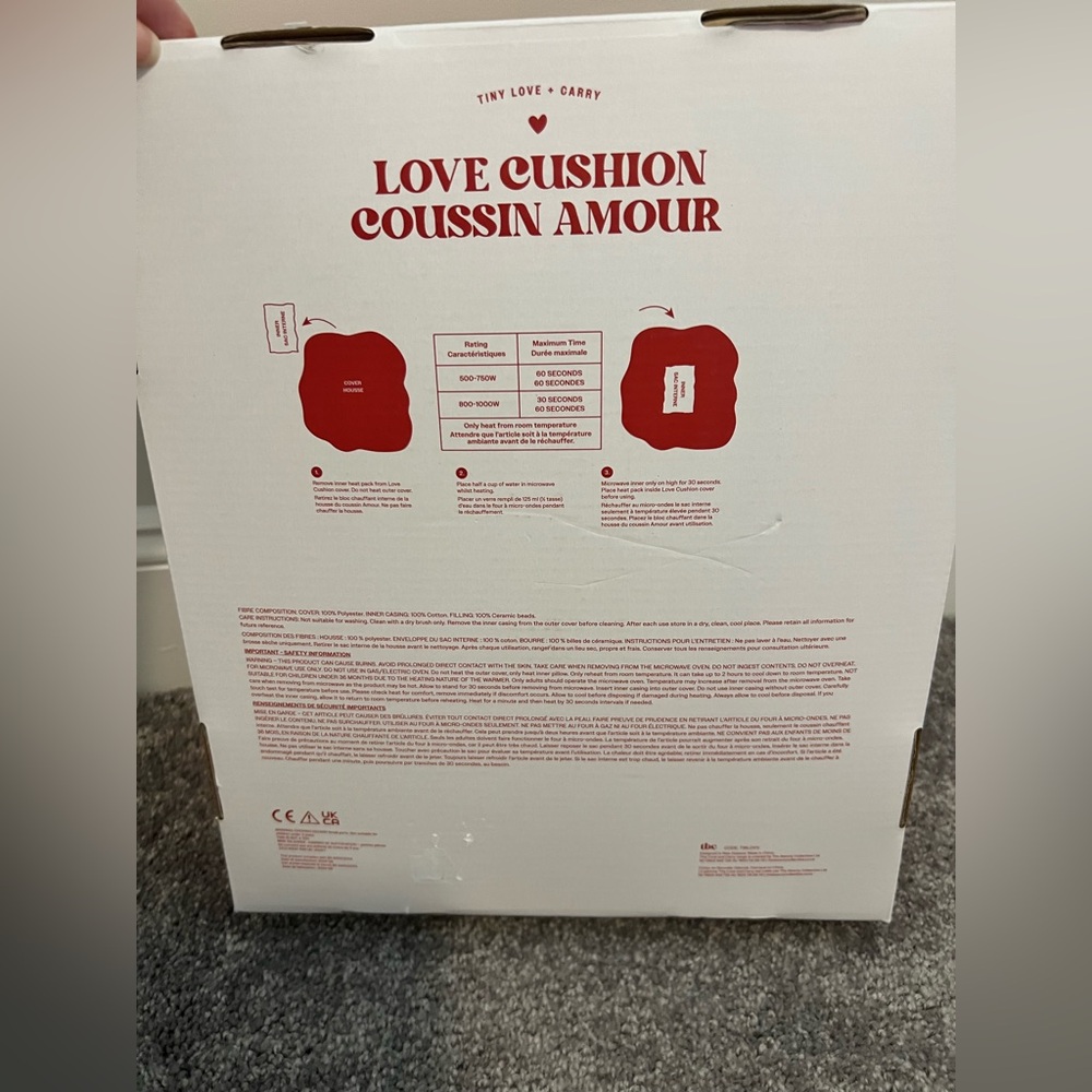 Red Love Heart Pillow w/removable heat pack NIB - Picture 3 of 8